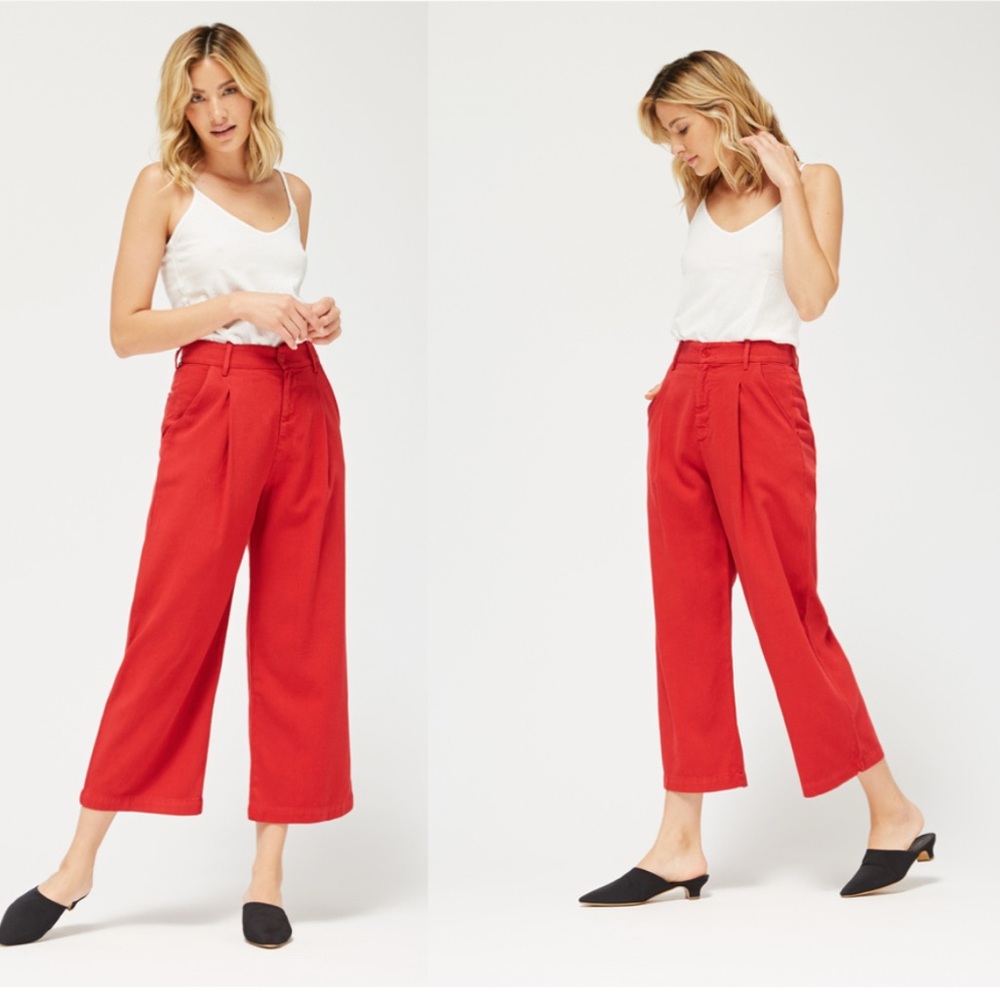 Lacausa Lola Wide Leg Trousers – Cherry Red (NWOT, Size 2)